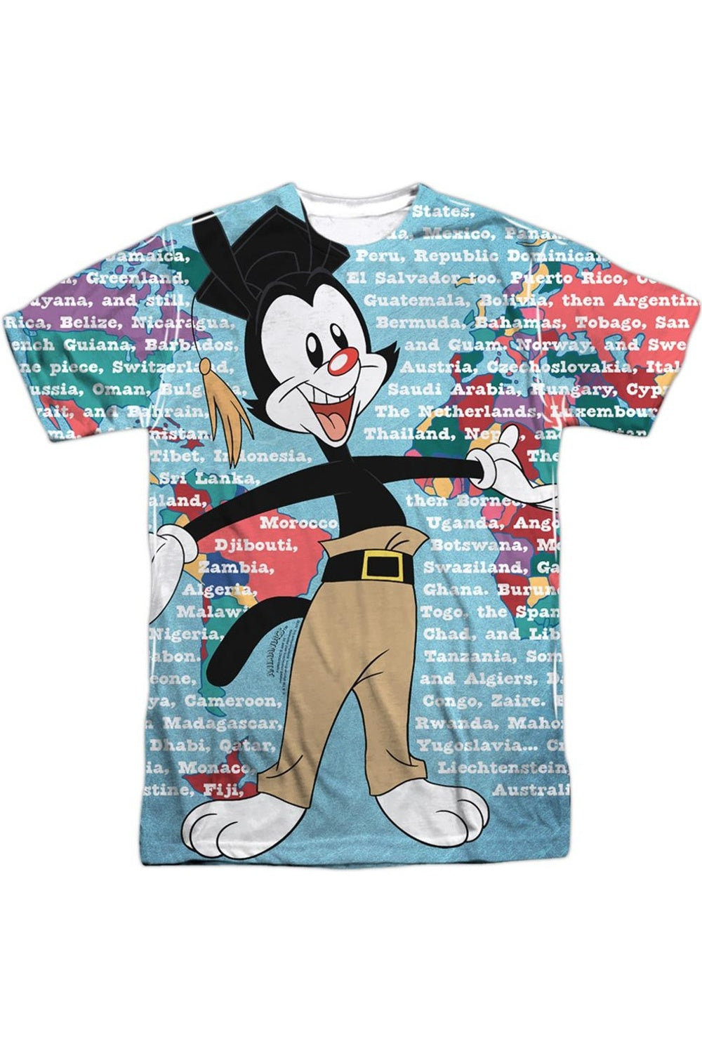 

Футболка Animaniacs Yakko World с коротким рукавом для взрослых из полиэстера Gildan, белый