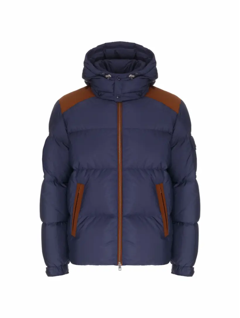 

Стеганая куртка с логотипом Moncler, тёмно-синий