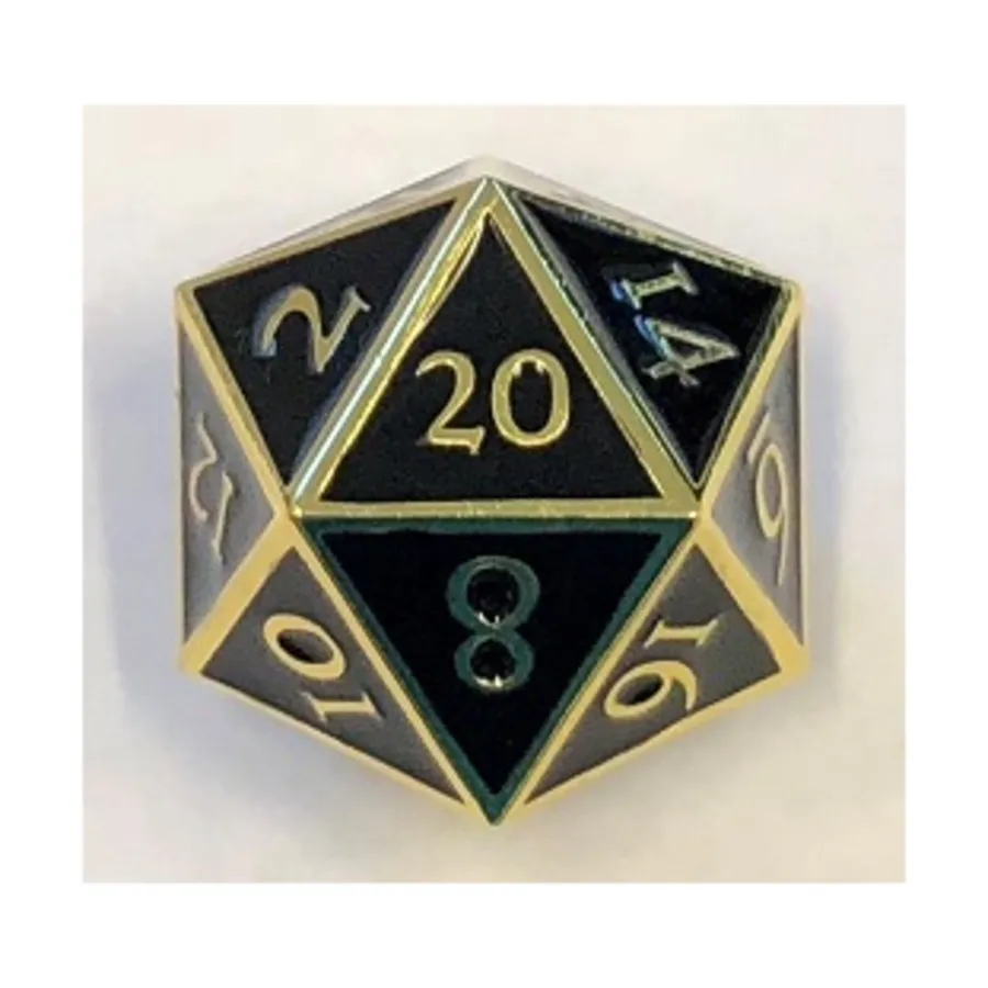 

Giant d20 — золото с черной эмалью, Dwarven Metal Dice