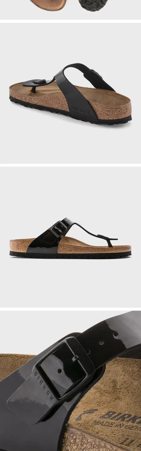 Мужские чёрные эмалированные вьетнамки Gizeh Birko-Flor от Birkenstock — фото 4