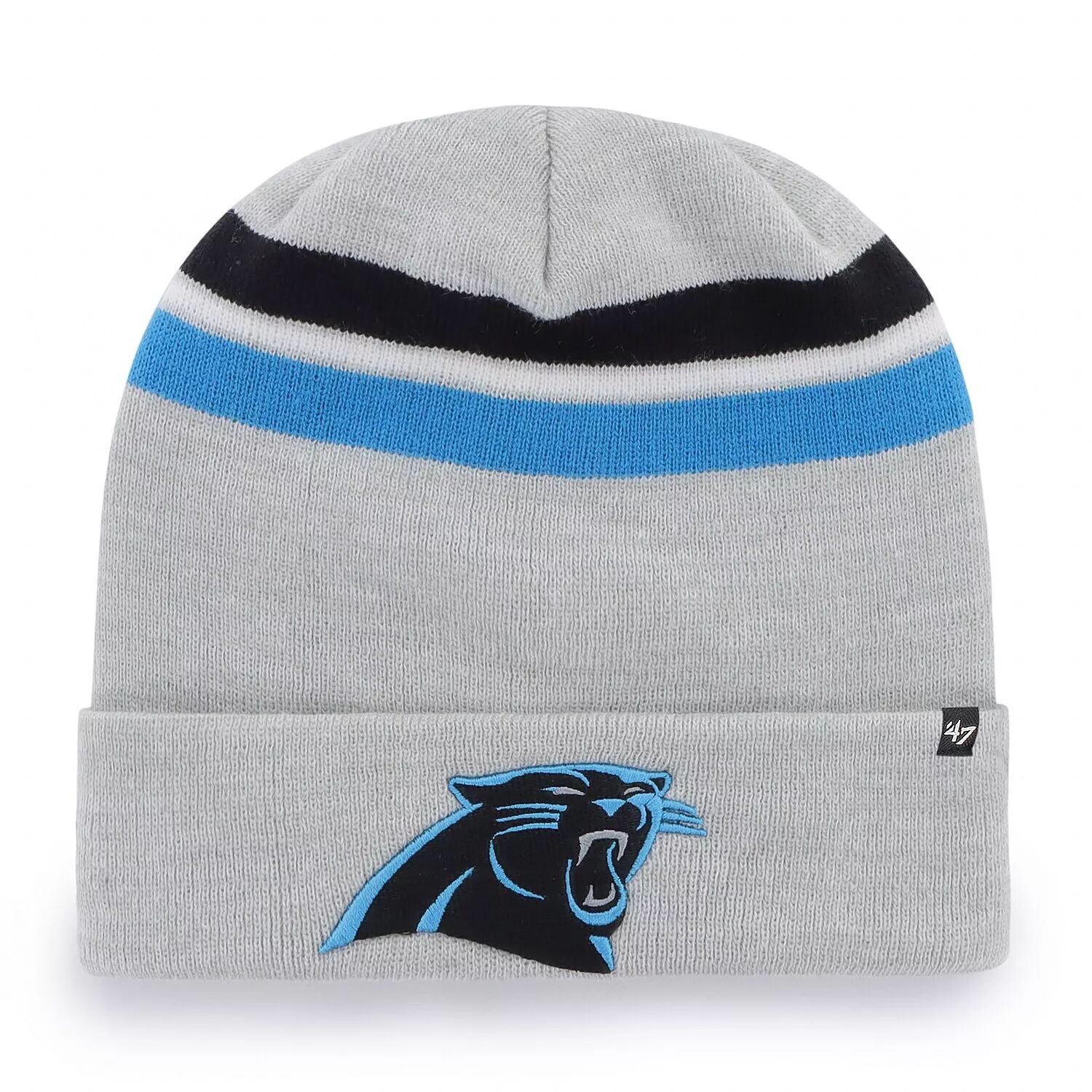 

Мужская серая вязаная шапка с манжетами '47 Carolina Panthers Monhegan 47 Brand