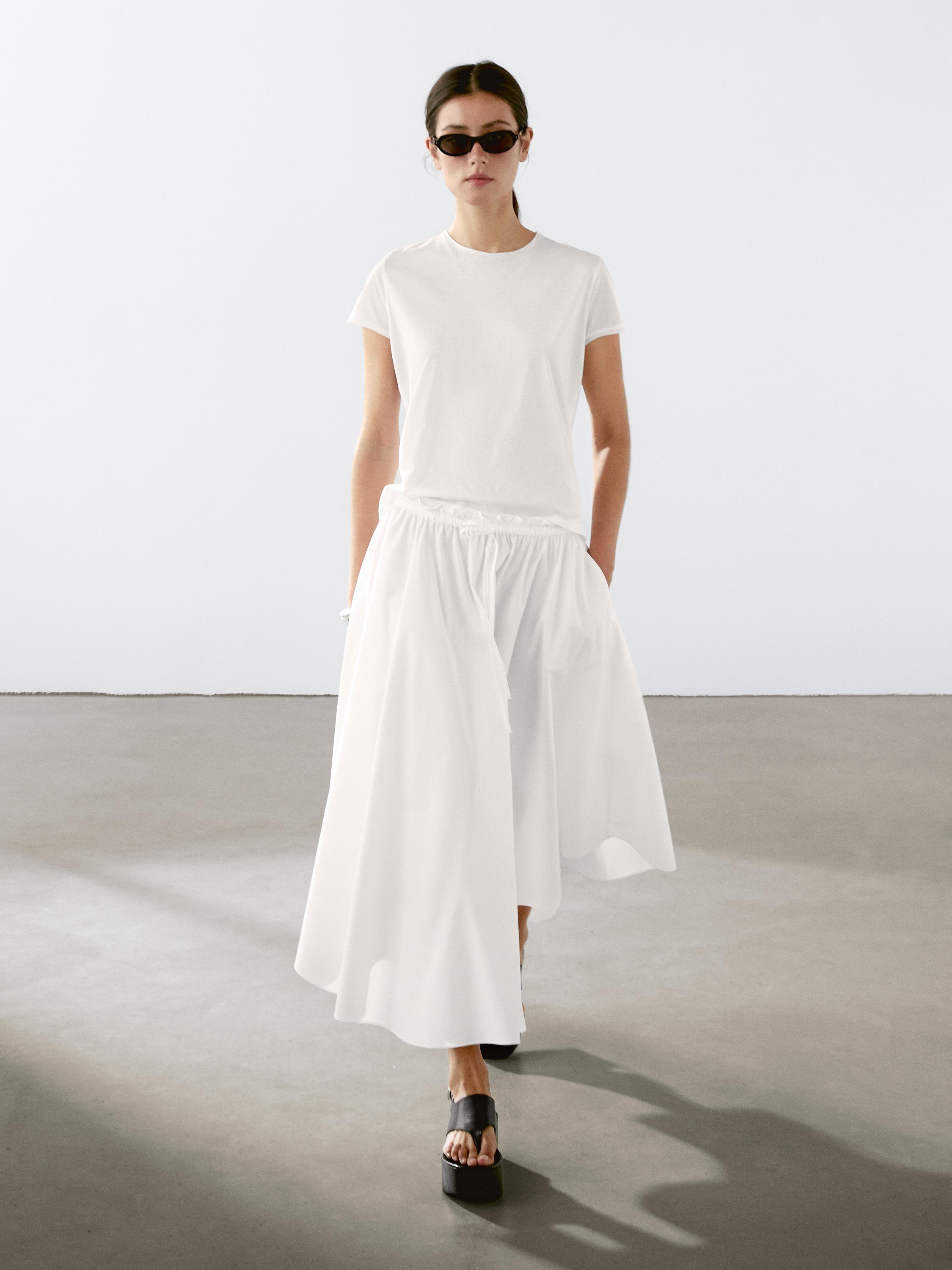 

Футболка с короткими рукавами Massimo Dutti, белый