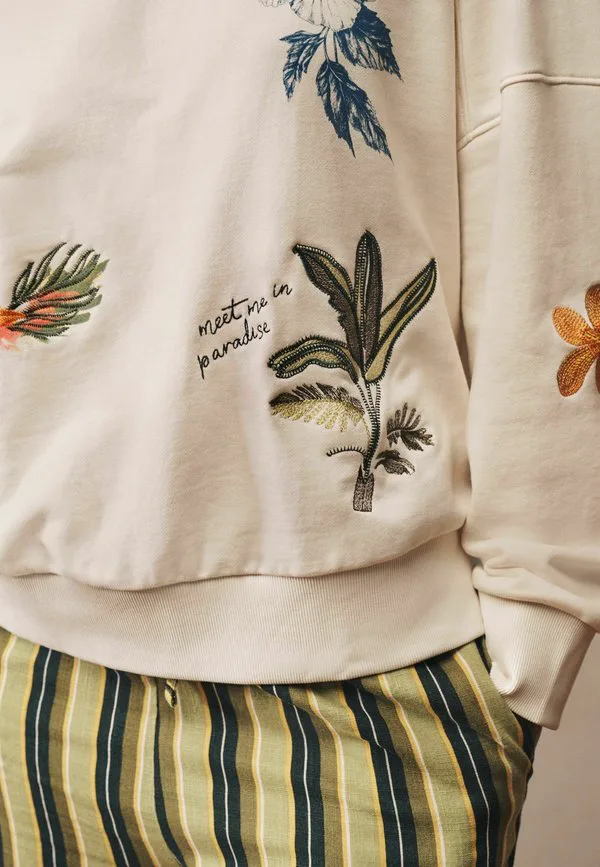 Вышитая толстовка Next, Cream Tropical — фото 3
