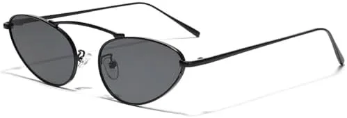 

металлические солнцезащитные очки модные для женщин винтажные солнцезащитные очки для мужчин UV400 зеленые черные унисекс женские декоративные MTZJH, Black