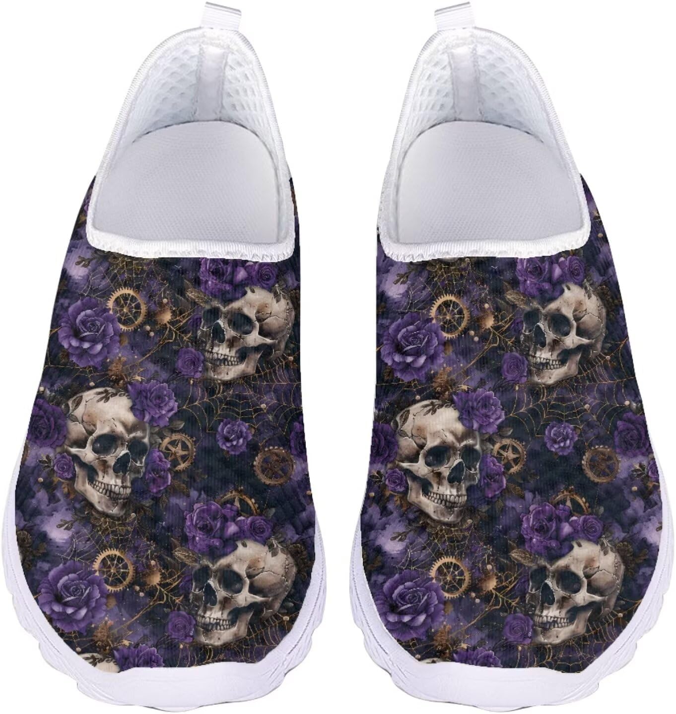 

Кроссовки унисекс на шнуровке Jeiento, Rose Flower Skull