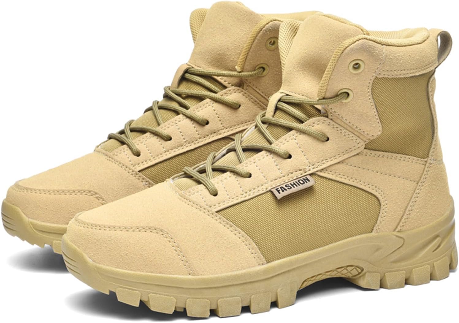 

Мужские замшевые походные ботинки IGZBIBG с круглым носком, толстой подошвой и шнуровкой, нескользящие, высокие, удобные для работы и отдыха на природе, подходят для походов и кемпинга, хаки