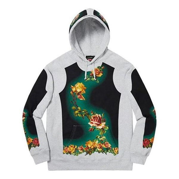 

Толстовка x jean paul gaultier floral print hooded sweatshirt 'grey black green' Supreme, серый