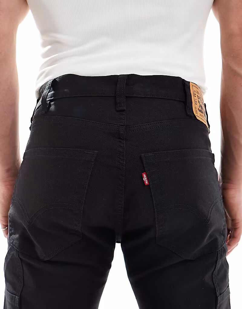 Levi's Workwear capsule 505 Утилитарные прямые холщовые брюки черного цвета — фото 4