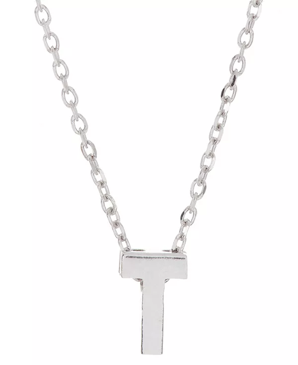 

Миниатюрное ожерелье с родиевым покрытием в форме инициала «А», 16 дюймов + удлинитель 2 дюйма Adornia, t