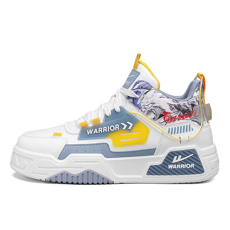 

Кроссовки WARRIOR Skateboarding Shoes Men Mid-top White/Blue, белый/голубой