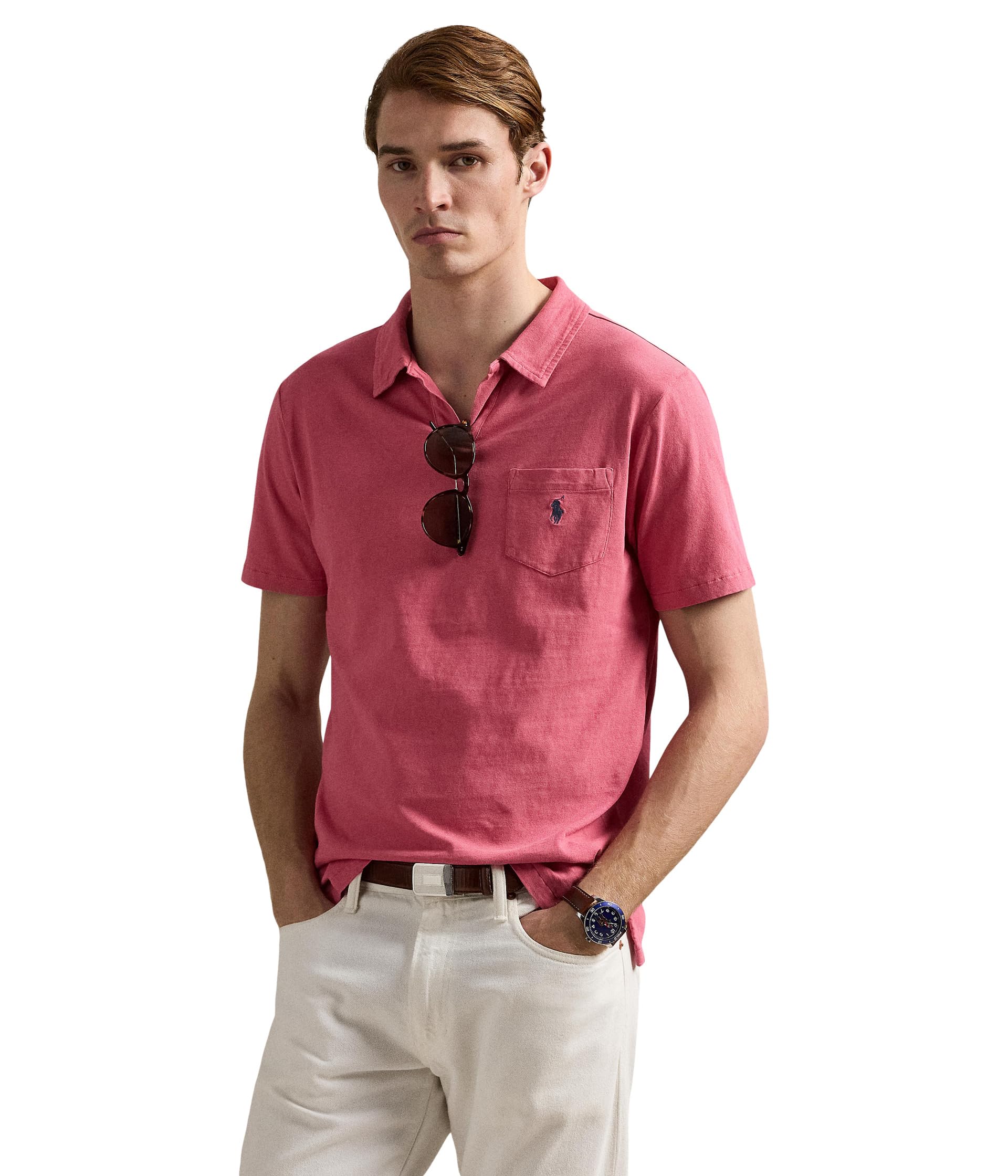 

Рубашка Polo Ralph Lauren Standard Fit Cotton-Linen Polo Shirt, Adirondack Berry