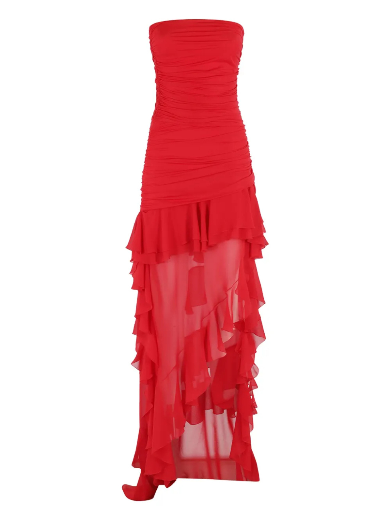 

Платье миди с оборками Blumarine, красный