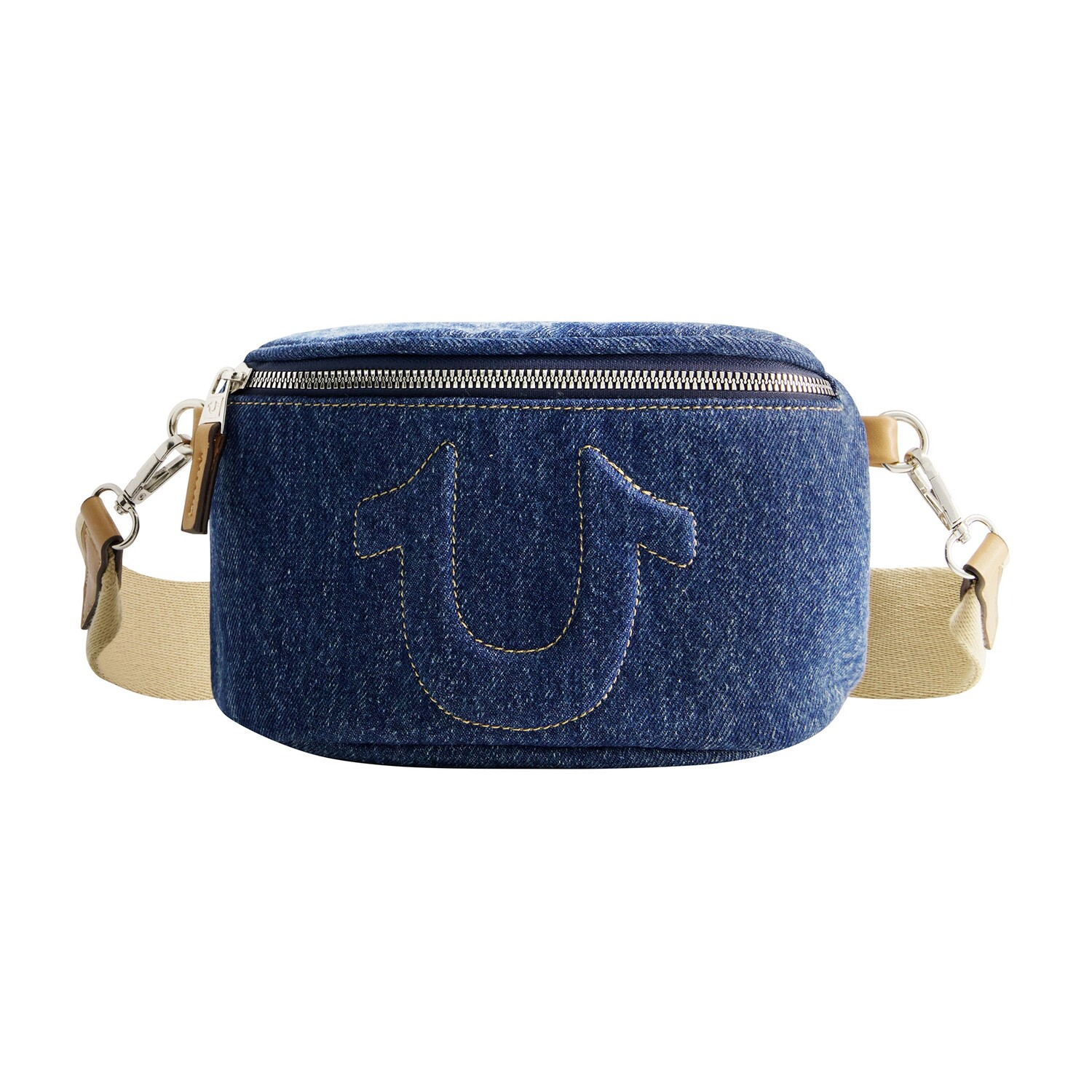 

СУМКА НА ПОЯС С ПРОШИТОЙ ПОДКОВОЙ True Religion, цвет Dark Denim