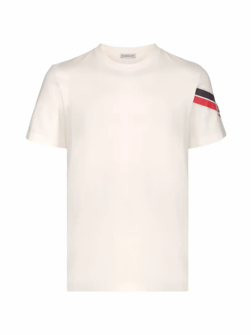 

Хлопковая футболка с логотипом Moncler, белый
