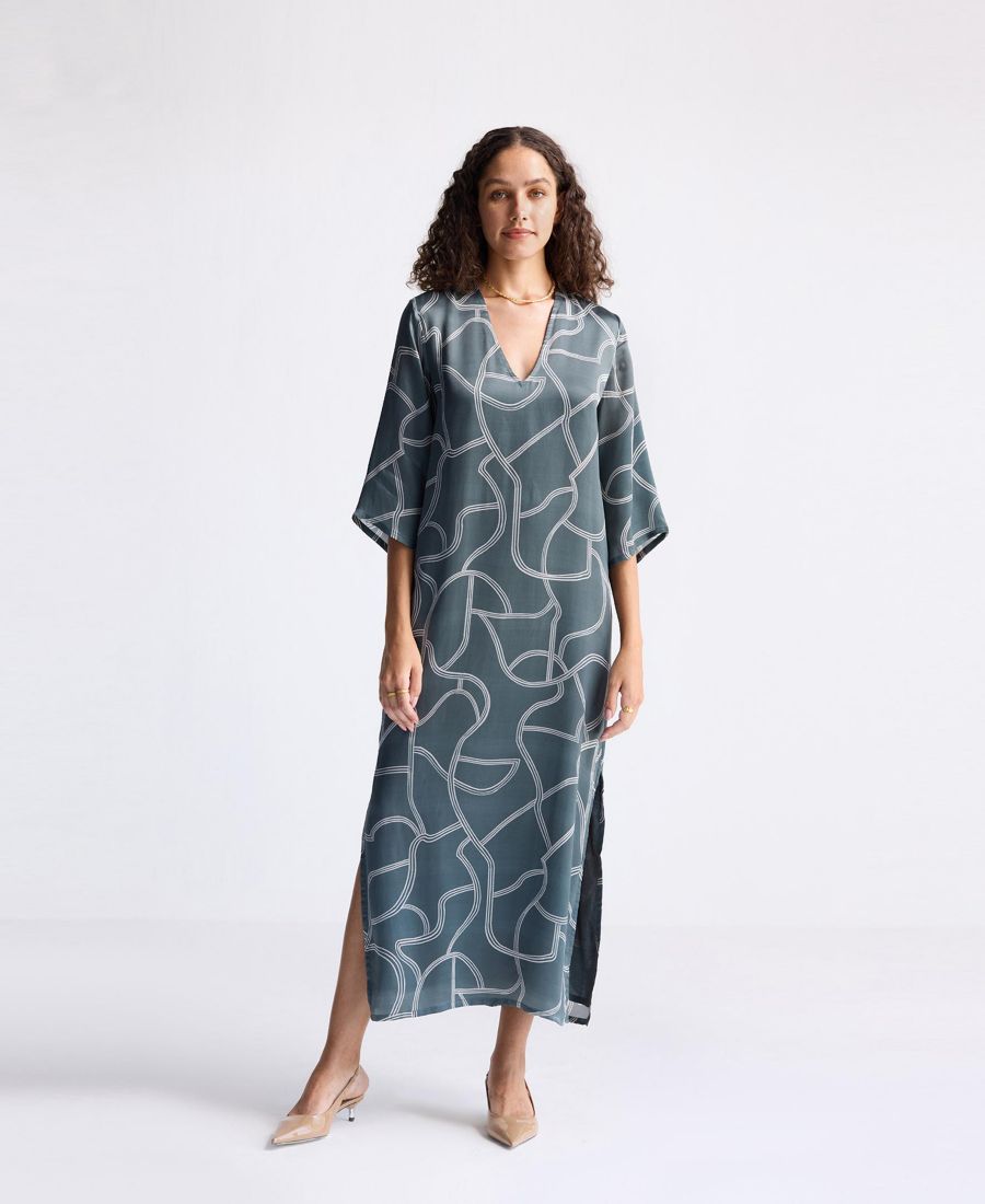 

Женское длинное платье с боковыми разрезами, цвет Мозаика Reistor, Twirls and twists