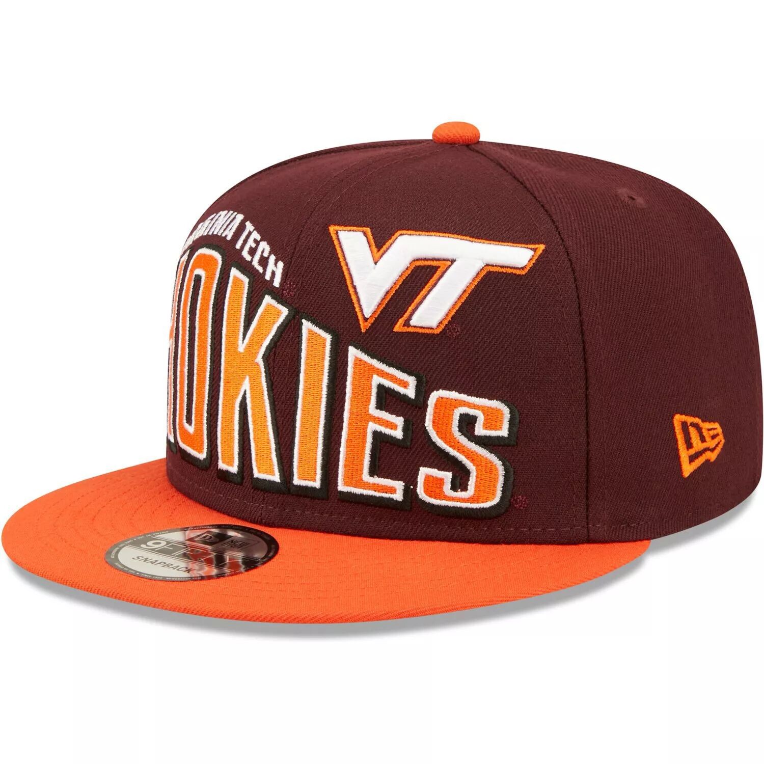 

Мужская двухцветная винтажная кепка Snapback 9FIFTY с темно-бордовым принтом New Era Virginia Tech Hokies