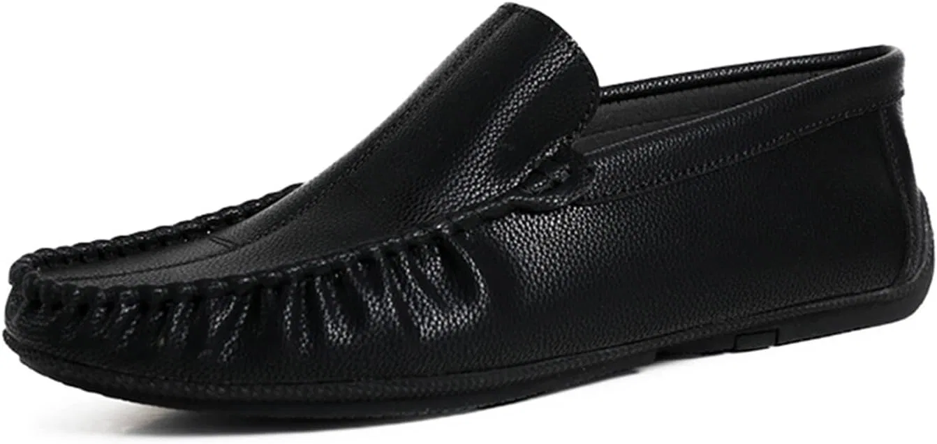 Лоферы мужские из веганской кожи, классические, на плоском каблуке, Black