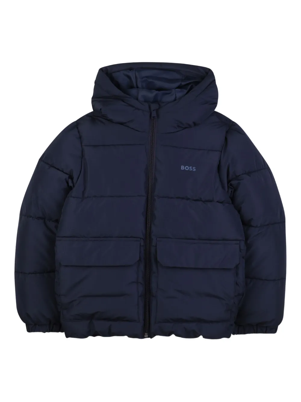 

Пуховик с капюшоном BOSS Kidswear, синий