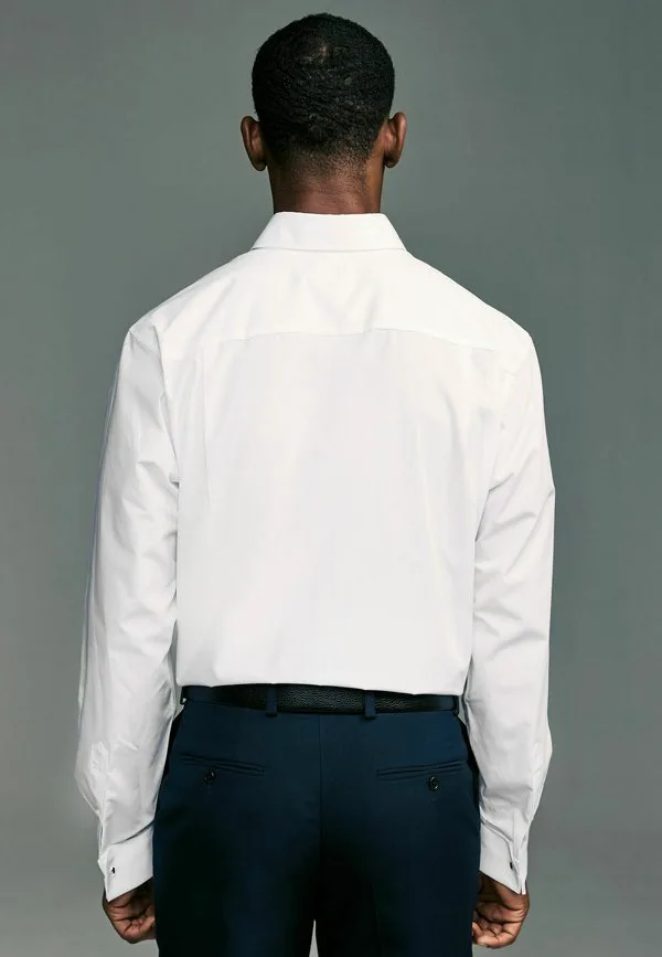 Рубашка прямого кроя, удобная в уходе, с двойными манжетами. Next, White Button Down Collar — фото 3