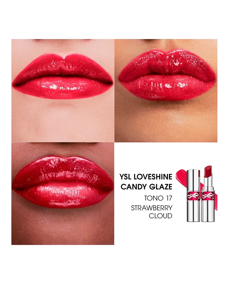 Увлажняющий блеск для губ Loveshine Candy Glaze Yves Saint Laurent, Strawberry Cloud — фото 3