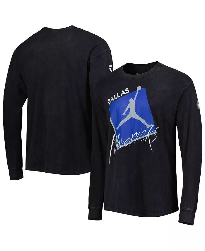 

Мужская черная футболка с длинным рукавом Dallas Mavericks Courtside Max 90 в винтажном стиле Statement Edition Jordan