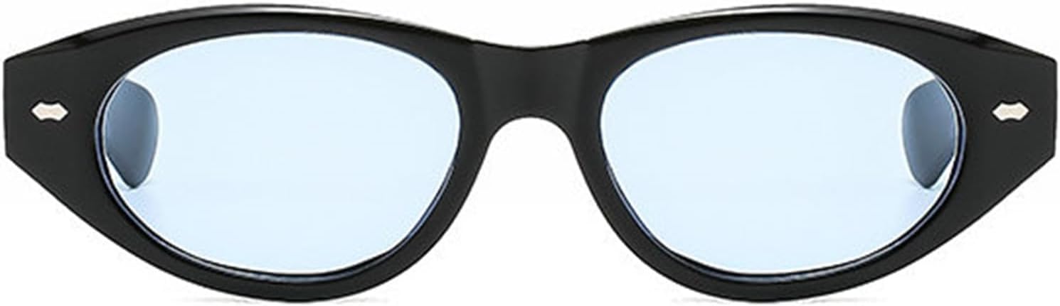 

Винтажные женские солнцезащитные очки Willochra «кошачий глаз», винтажные солнцезащитные очки в маленькой оправе с овальными заклепками для мужчин, роскошные дорожные очки UV400, C2