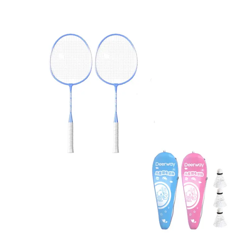 

Ракетка для бадминтона Iron Alloy, контроль, универсальная, для защиты, профессиональная, 1U/G5 DEERWAY, teenagers' style[7-12 years old]синий double rackets