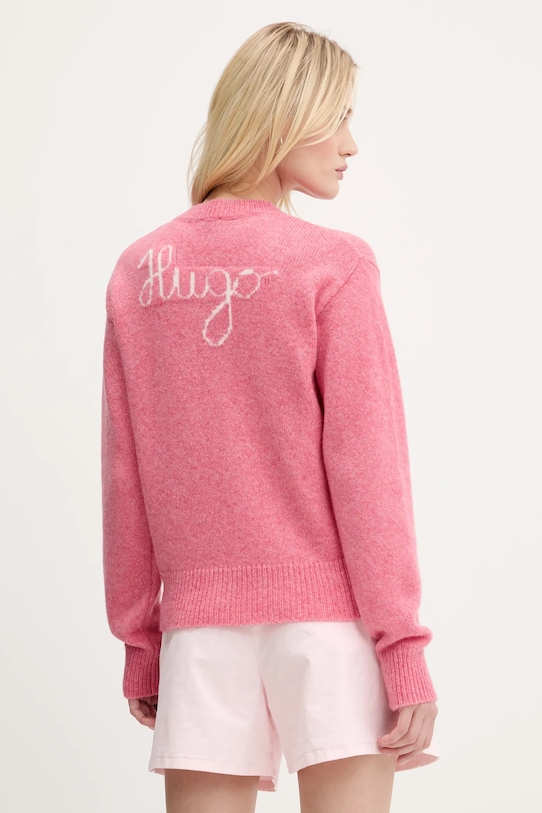 

Шерстяной свитер Hugo, розовый