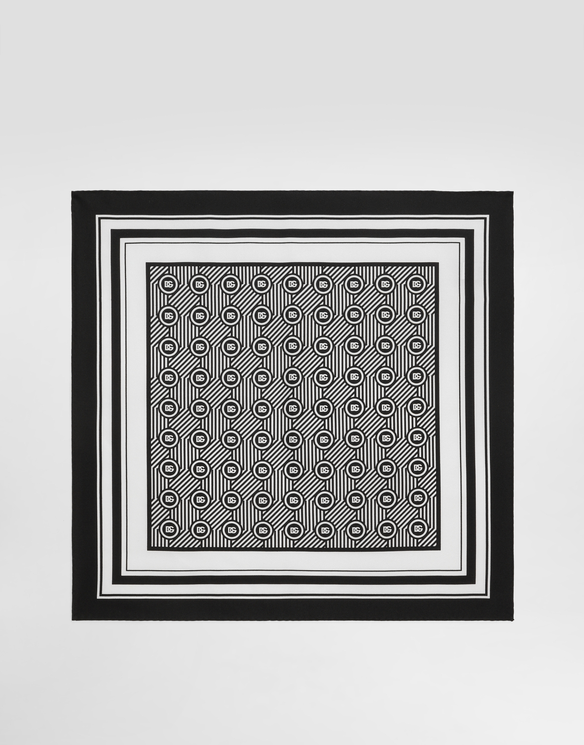 

Шелковый платок с микроузором и логотипом Dolce & Gabbana, мультиколор