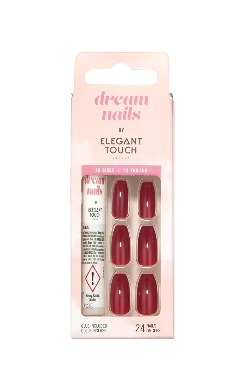 Накладные ногти Elegant Touch Dream Nails «Винно-красный» Elegant Touch, Wine Red