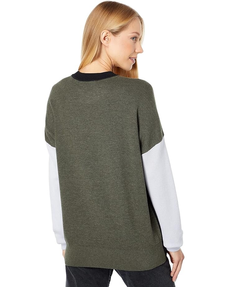 

Свитер Lilla P Oversized Double Knit Cotton Modal Sweatshirt Sweater, цвет Ivory Color-Block