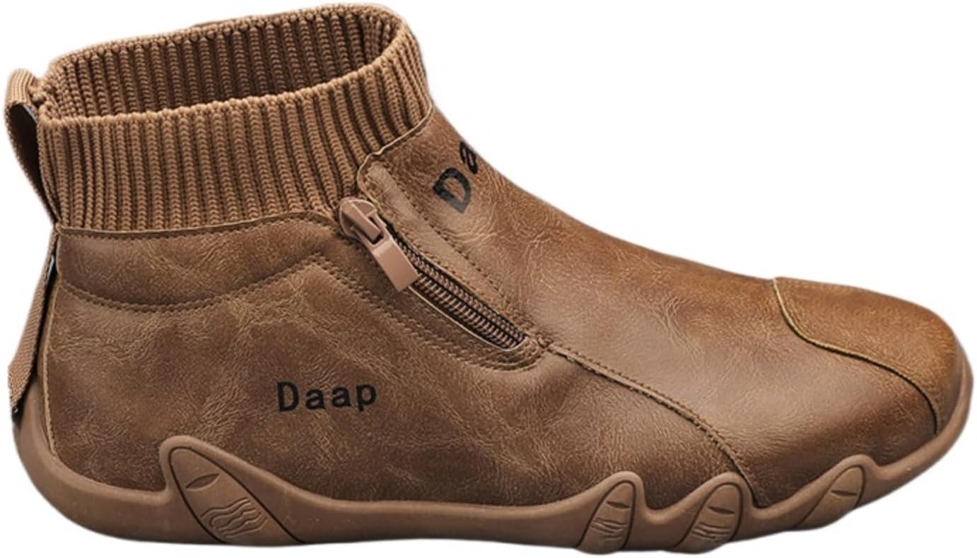 

Мужские водонепроницаемые зимние ботинки с утеплителем, ботинки средней высоты, противоскользящие, удобные повседневные обувь для улицы (черный, бежевый, коричневый) Azttoztto