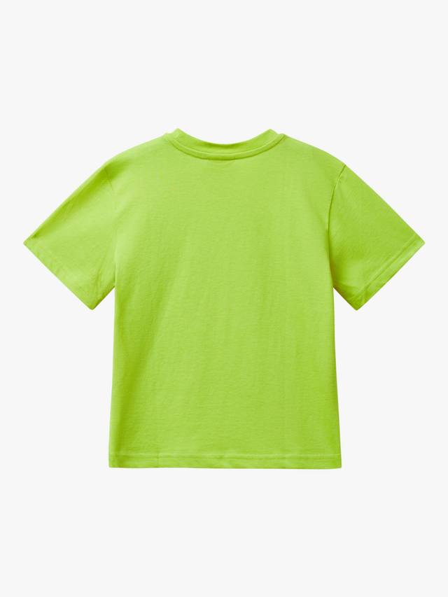 Детская хлопковая футболка с коротким рукавом и принтом Snoopy Benetton, Green — фото 2