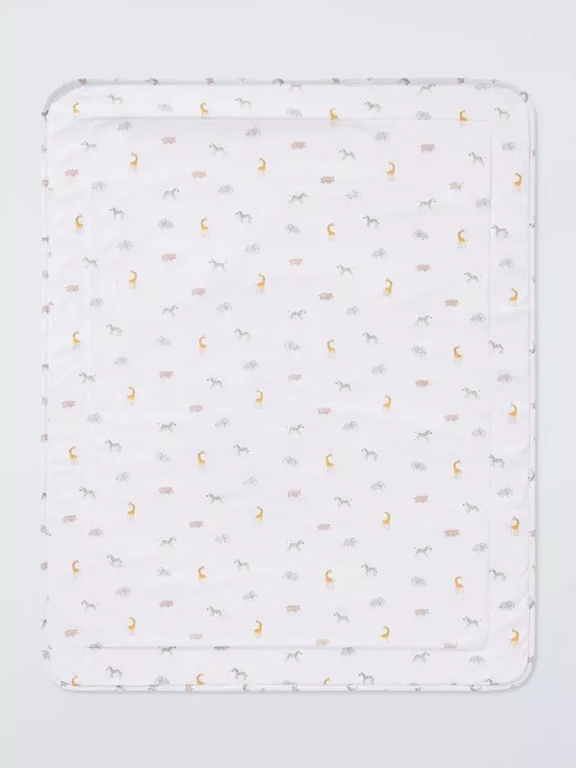 

Одеяло John Lewis Baby Safari Reversible Jersey Cotton, белый