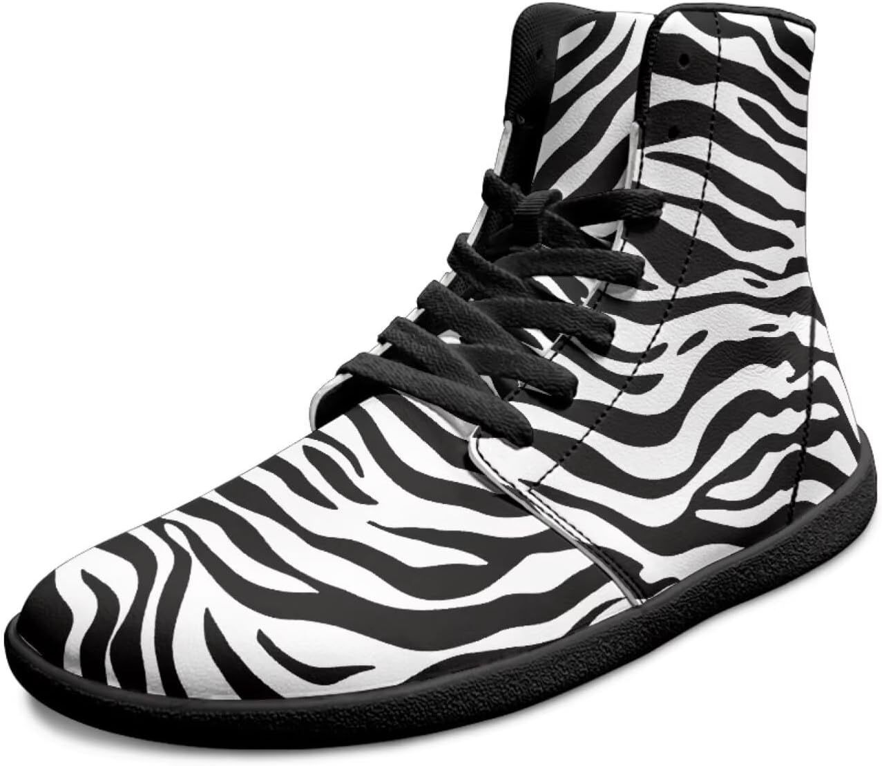 

Высокие кроссовки для мужчин с широким носком, для босой ноги, противоскользящие, для занятий на улице, ходьбы и тренировок, ботинки до щиколотки Xixirimido, Zebra Stripe