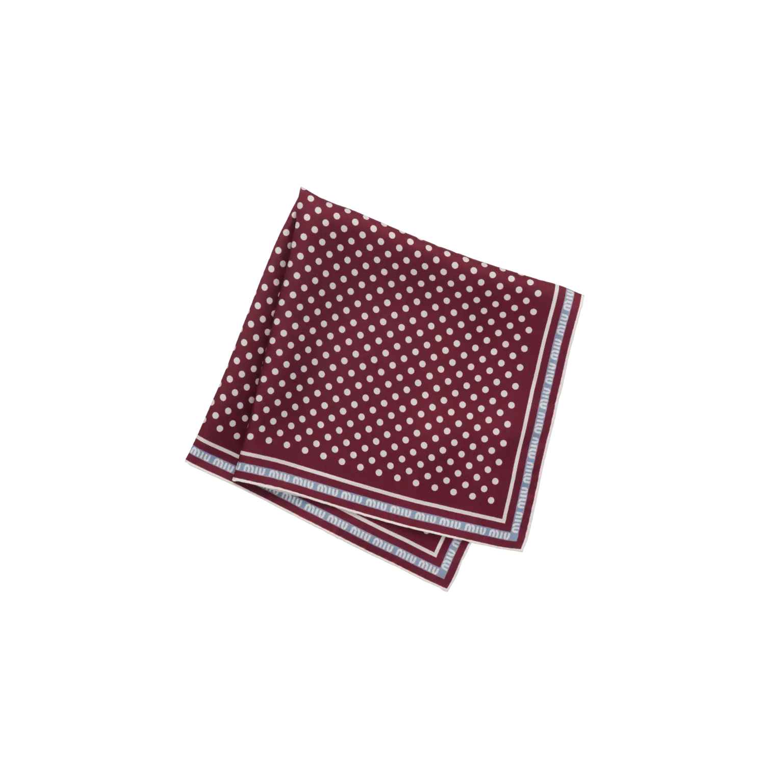 

Платок из принтованного твила MIU MIU, амарантовый красный / васильковый