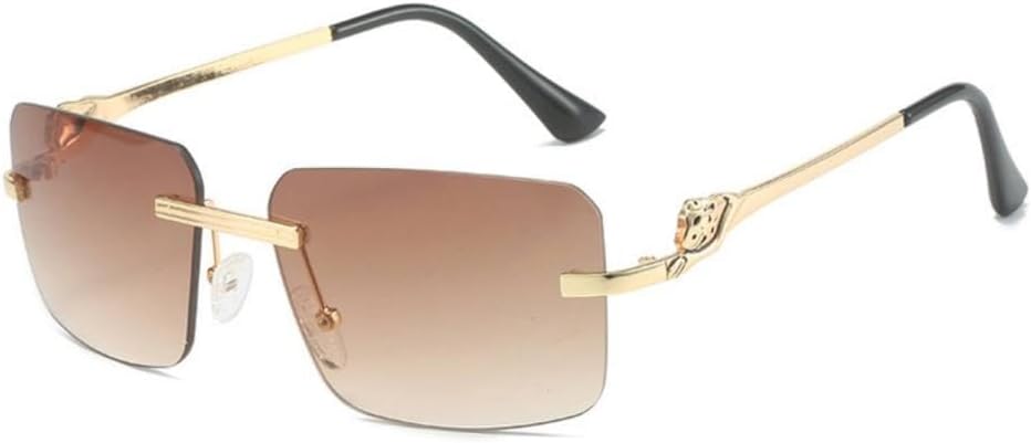 

Женские солнцезащитные очки без оправы в стиле ретро, ​​прямоугольные, металлические, для женщин и мужчин, солнцезащитные очки без оправы, защита от УФ-излучения UV400 MTZJH, Brown