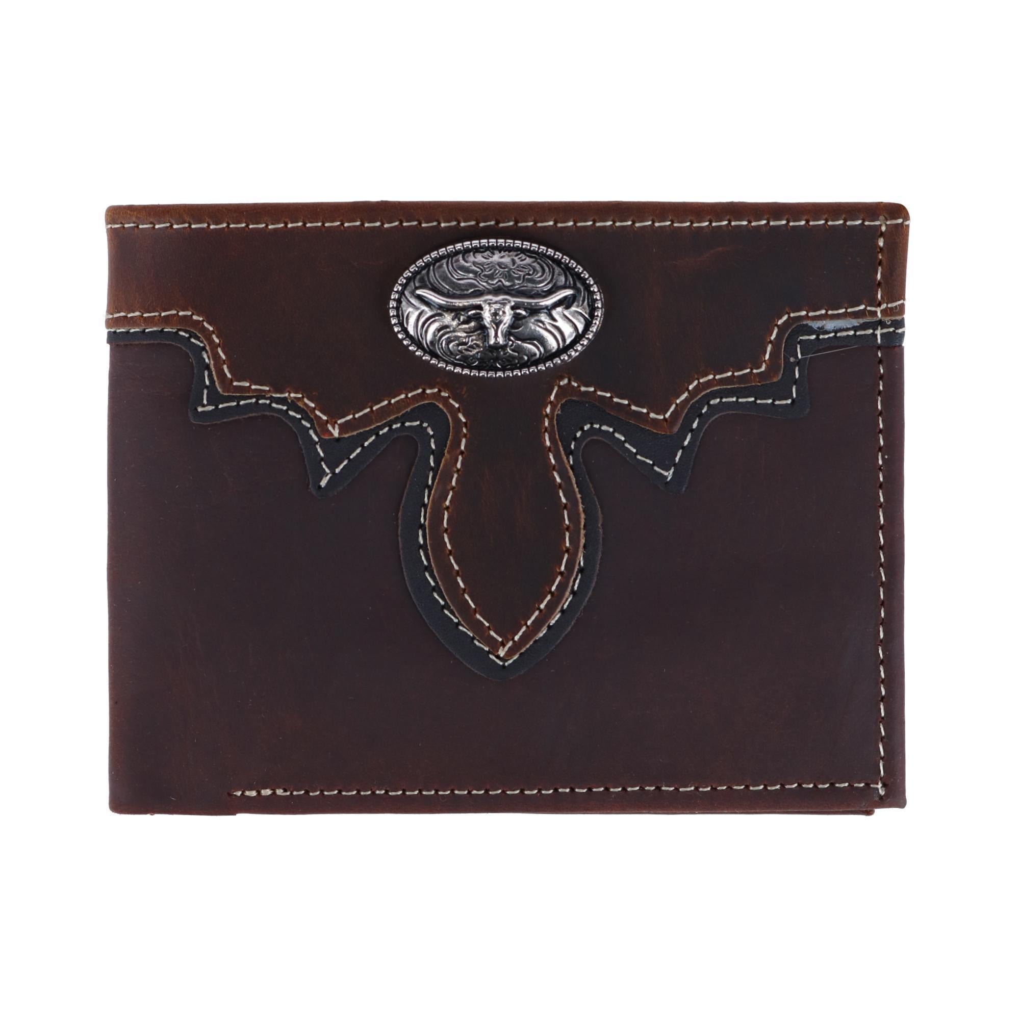 

Мужской кожаный кошелек Longhorn Concho Bifold CTM, коричневый