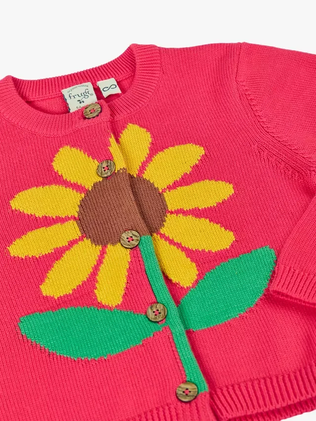 Детский кардиган Ella Подсолнух, цвет ревень/подсолнух Frugi — фото 3