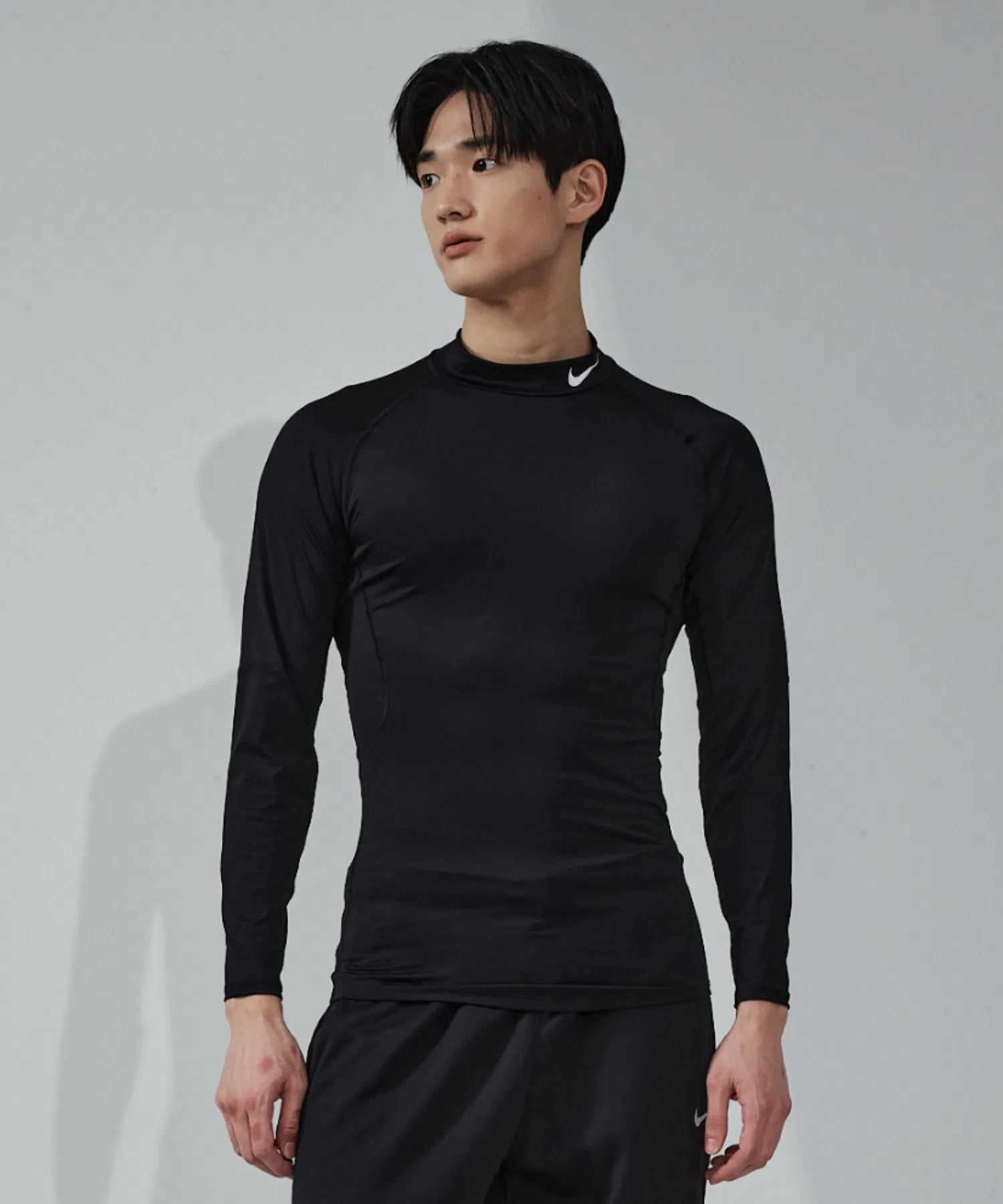 Мужская футболка Nike Pro Dri-FIT с длинным рукавом чёрная