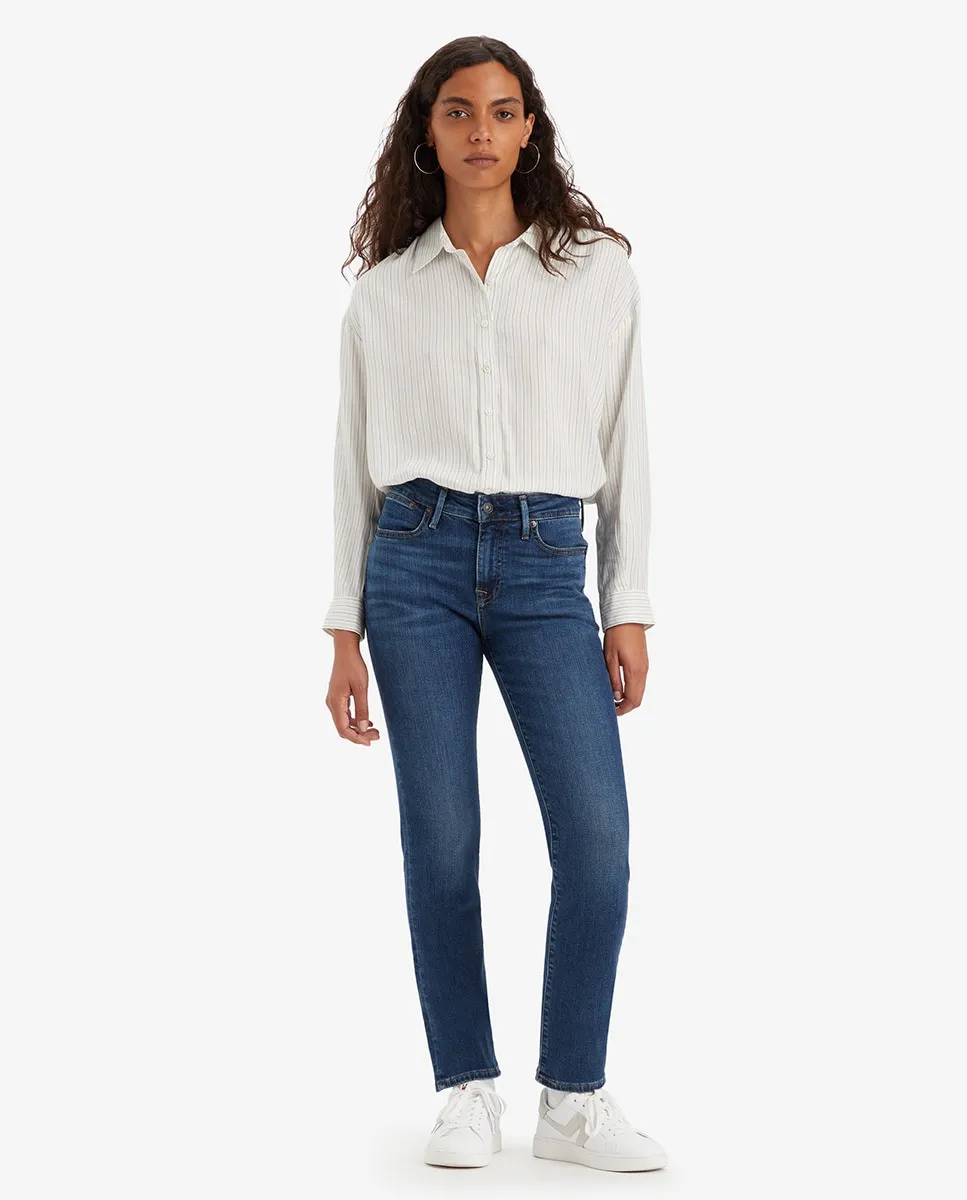 

712 Узкие женские джинсы с прорезным карманом Levi's, тёмно-синий