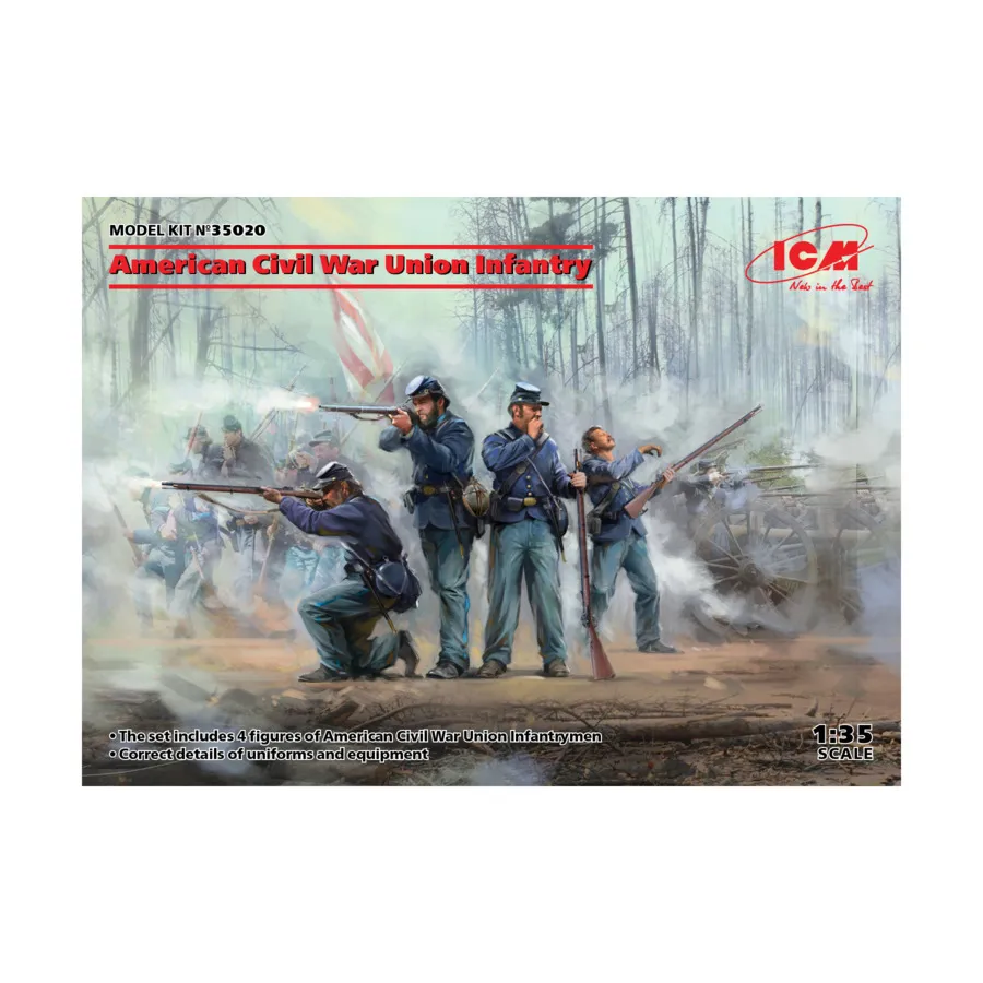 

Гражданская война в США - Пехота Союза, Military Models 1/35 Scale (ICM)