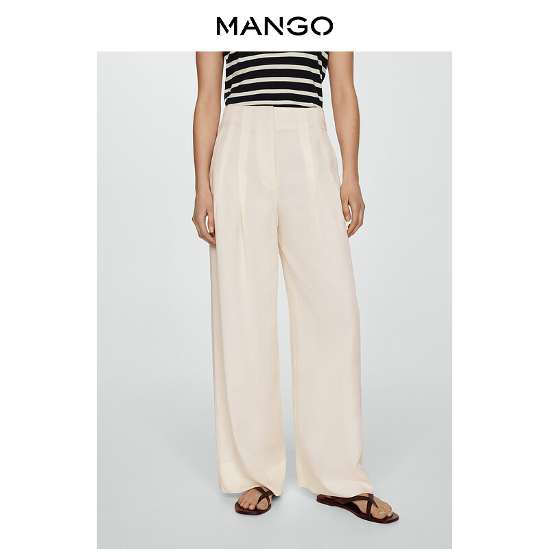 

Женские повседневные брюки Mango из лиоцеллового волокна, светло-бежевый