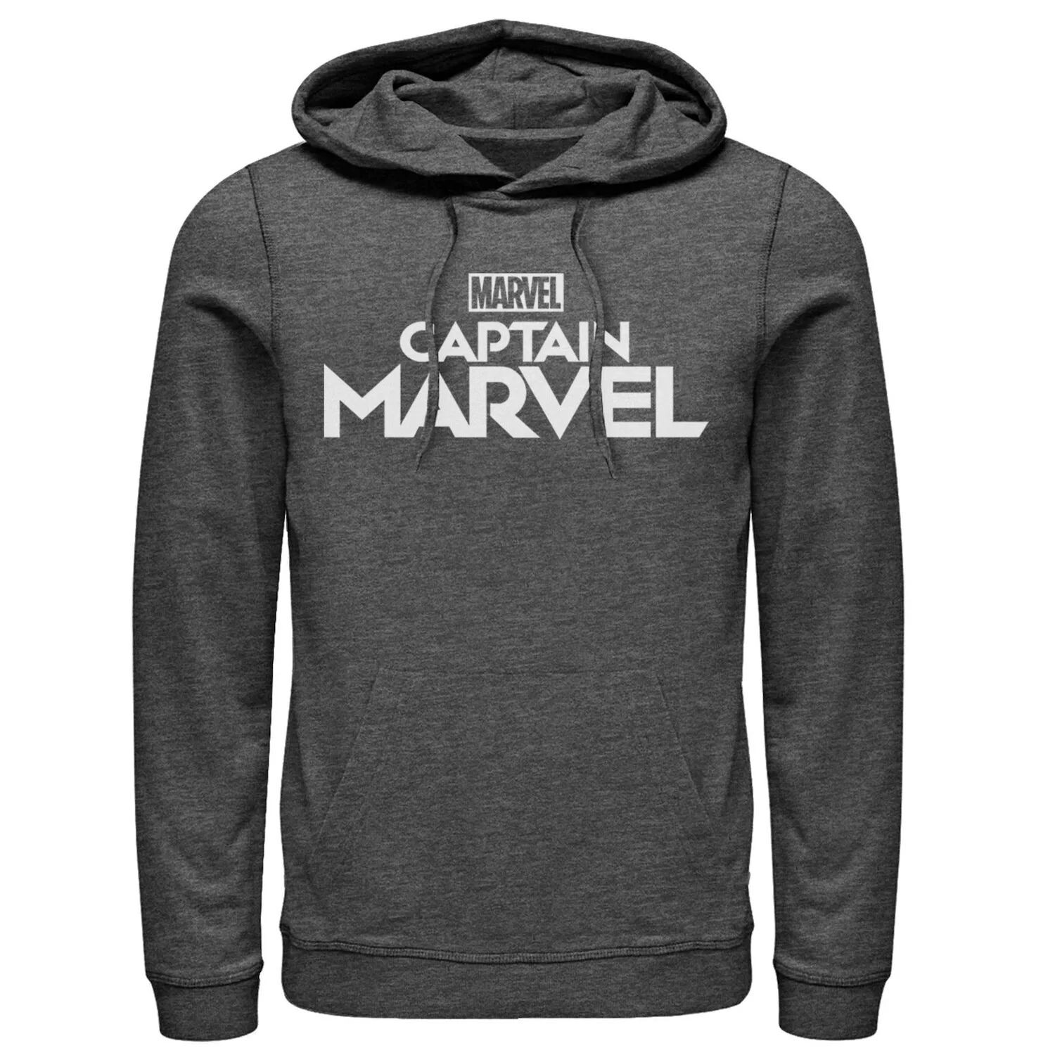 

Мужской большой пуловер с капюшоном и белым логотипом Marvel Captain Marvel