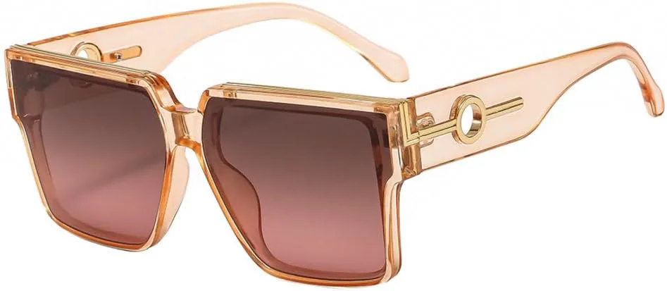 

Женские солнцезащитные очки в винтажном стиле с крупной оправой, мужские модные солнцезащитные очки класса люкс с защитой от УФ-излучения UV400 LVTFCO, Champagne