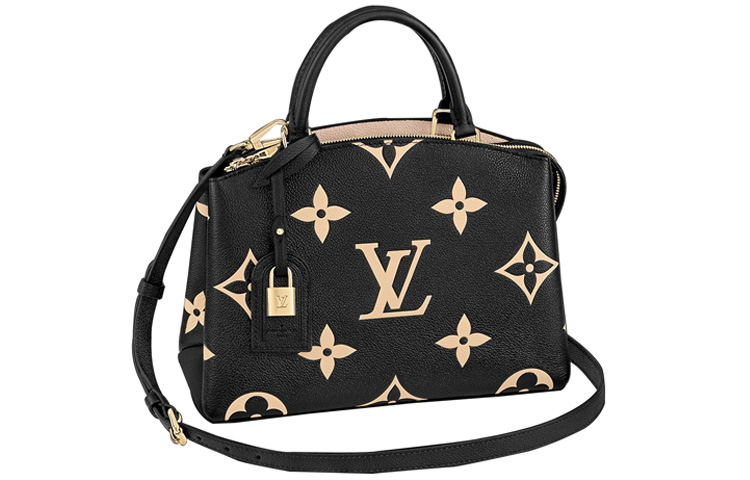 

LOUIS VUITTON Маленький дворец Кожа с тиснением Черный Бежевый