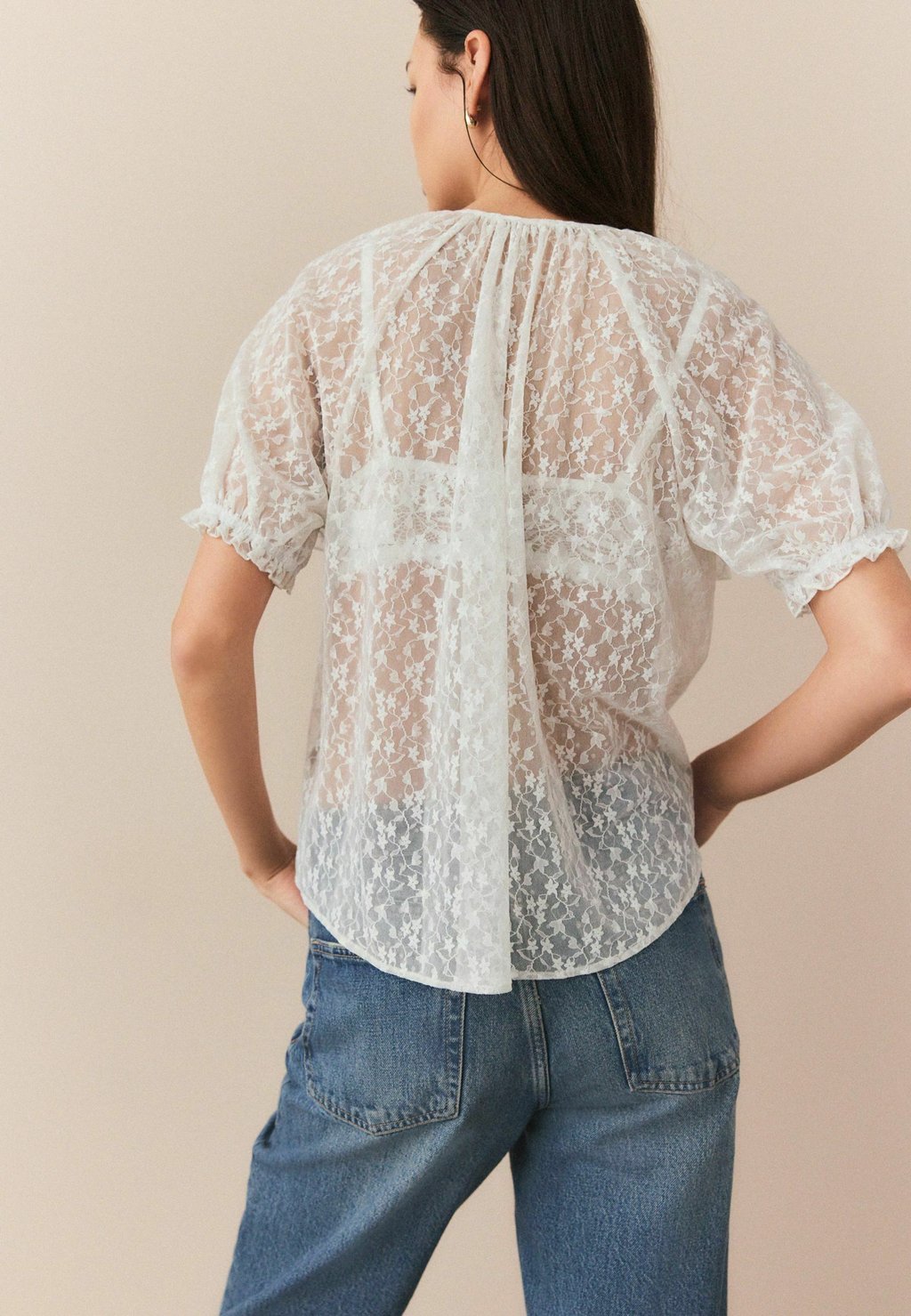 Блуза REGULAR FIT - SHORT SLEEVE RUFFLE Next, белый — фото 2