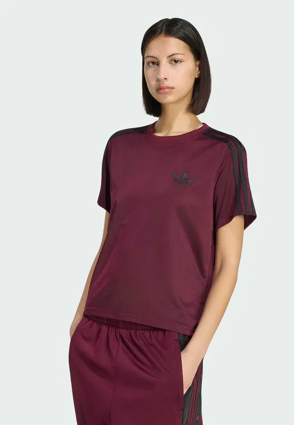 Футболка с принтом Firebird tee Adidas Originals, бордово-черный