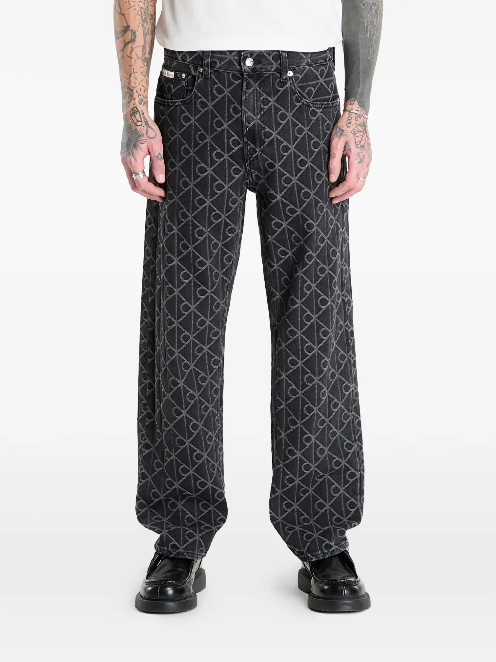 

Джинсы с пуговицами и узором Calvin Klein, черный