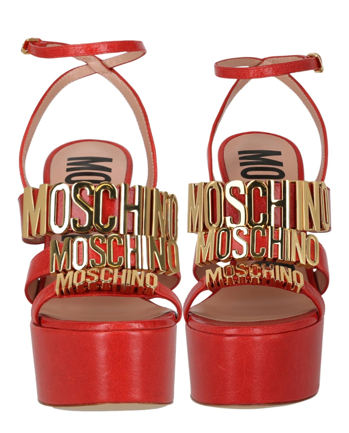 

Сандалии на каблуке с металлическим логотипом Degrade Moschino, оранжевый